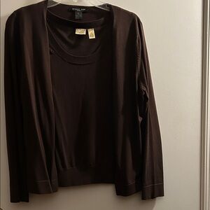 August Silk and Nue Options Essentials Cardigan Set Petite